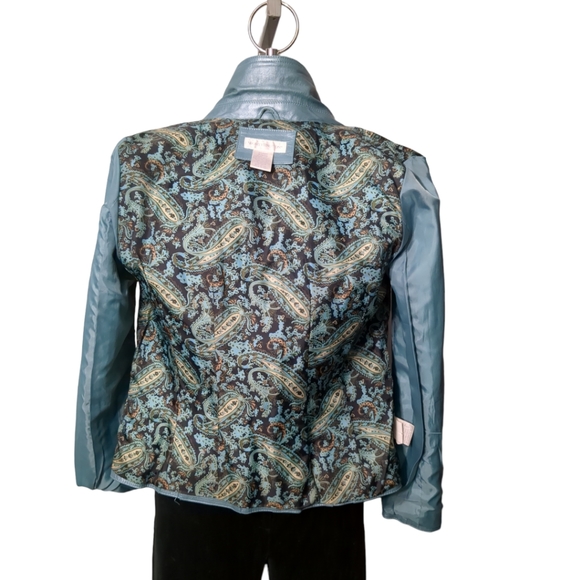 Worthington genuine leather silver blue size medium women's jacket Size M - Picture 7 of 13